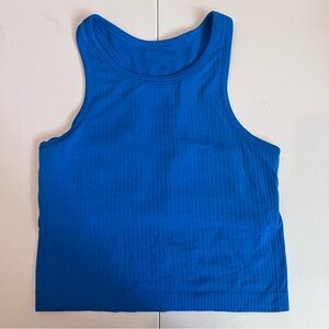 Lululemon Ebb to Street Cropped Racerback Tank Poolside Sz 4